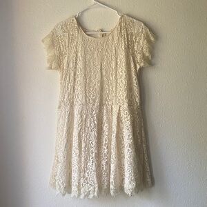 Free People XS Cream Lace Mini Dress Tie Back